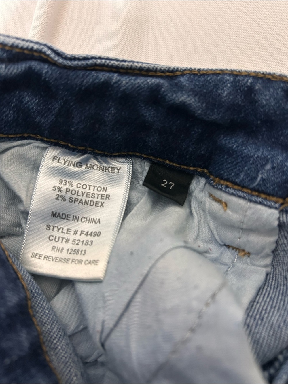 Flying Monkey Indigo Distressed High Rise Super Flare Jeans - Picture 4 of 7